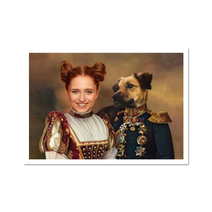 The Classy Pair: Custom Pet & Owner Portrait - Paw & Glory - Dog Portraits - Pet Portraits