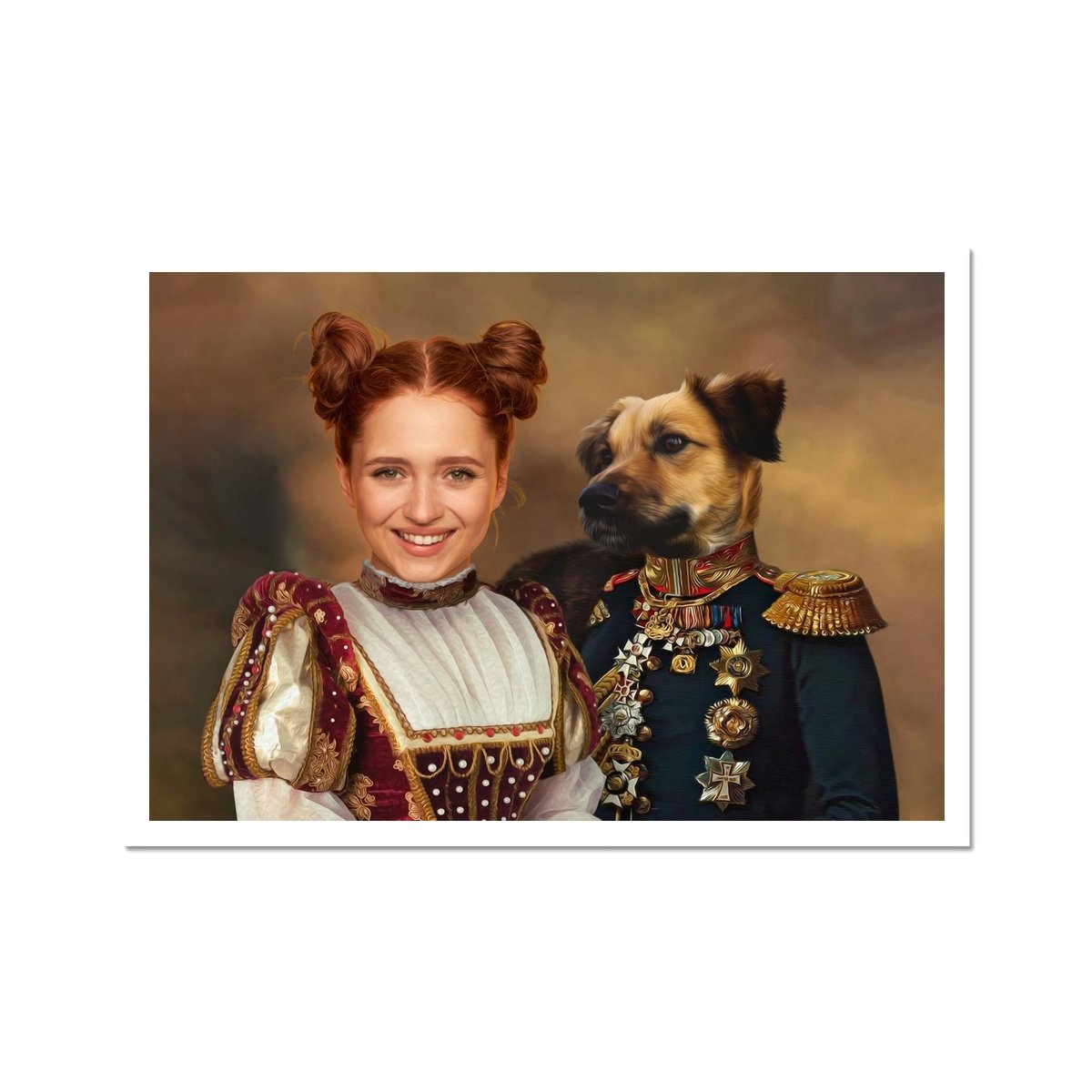 The Classy Pair: Custom Pet & Owner Poster - Paw & Glory - Dog Portraits - Pet Portraits