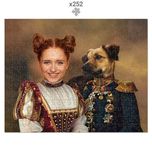 The Classy Pair: Custom Pet & Owner Puzzle - Paw & Glory - Dog Portraits - Pet Portraits