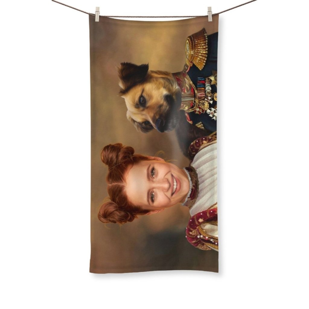 The Classy Pair: Custom Pet & Owner Towel - Paw & Glory - Dog Portraits - Pet Portraits