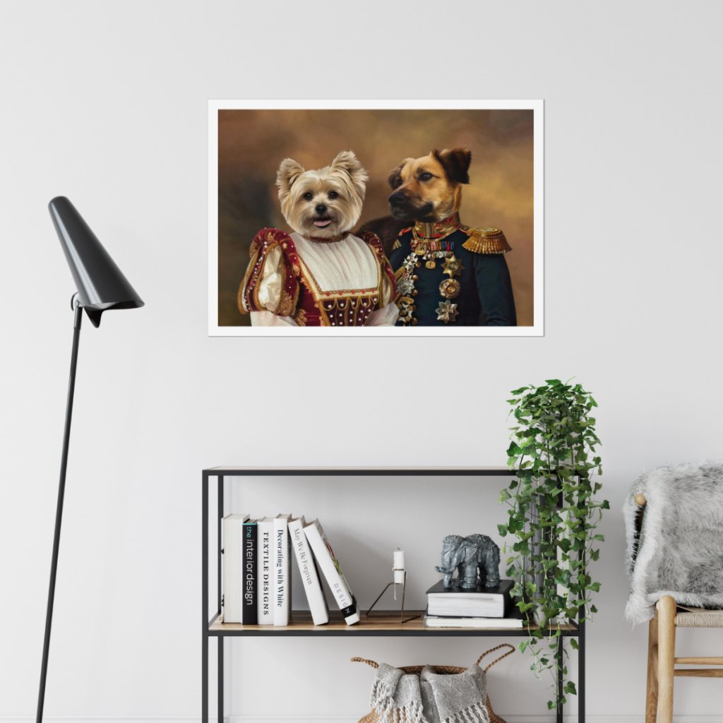 The Classy Pair: Custom Pet Poster - Paw & Glory - Dog Portraits - Pet Portraits