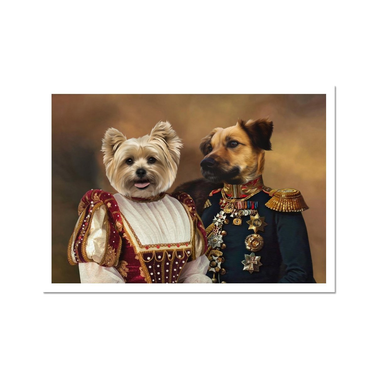 The Classy Pair: Custom Pet Poster - Paw & Glory - Dog Portraits - Pet Portraits