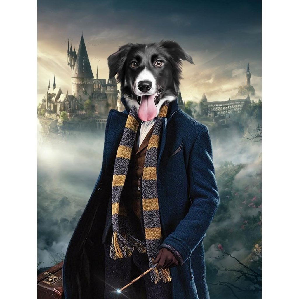 The Clever Wizard (Harry Potter Inspired): Custom Digital Download Pet Portrait - Paw & Glory - Dog Portraits - Pet Portraits