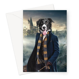 The Clever Wizard (Harry Potter Inspired): Custom Pet Greeting Card - Paw & Glory - Dog Portraits - Pet Portraits