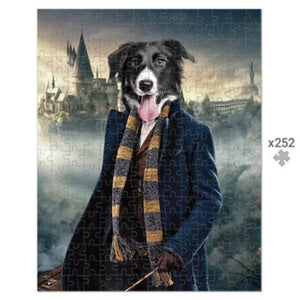 The Clever Wizard (Harry Potter Inspired): Custom Pet Puzzle - Paw & Glory - Dog Portraits - Pet Portraits