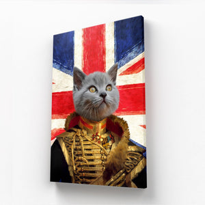 The Colonel British Flag Edition: Custom Pet Canvas - Paw & Glory - Dog Portraits - Pet Portraits