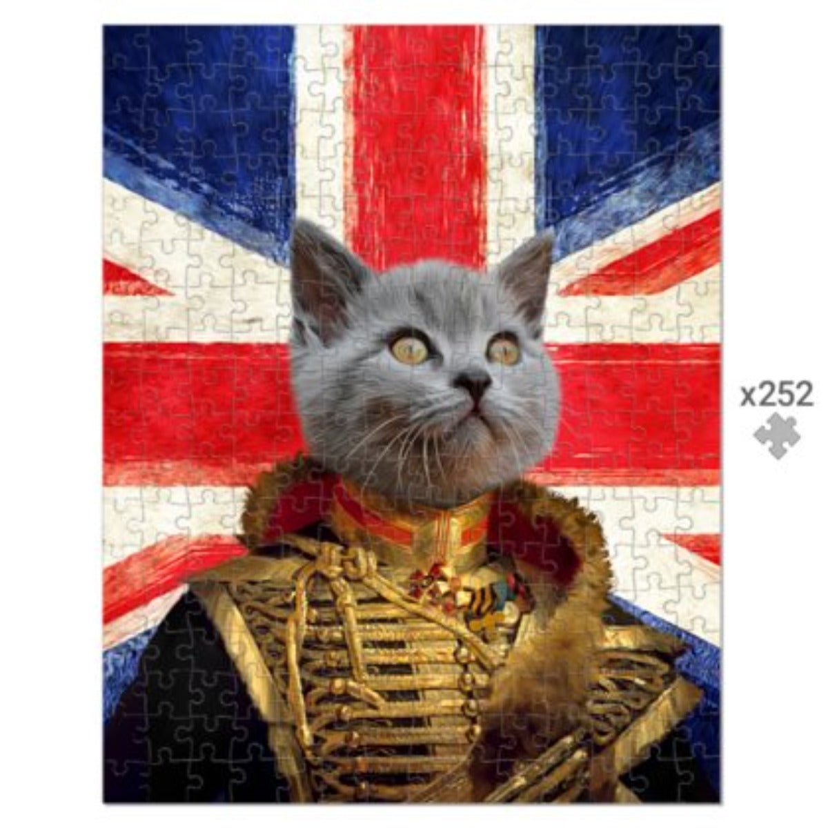 The Colonel British Flag Edition: Custom Pet Puzzle - Paw & Glory - Dog Portraits - Pet Portraits