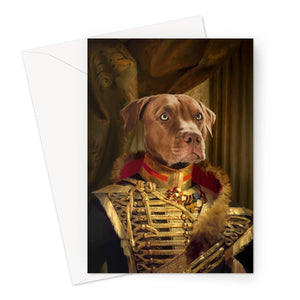 The Colonel: Custom Pet Greeting Card - Paw & Glory - Dog Portraits - Pet Portraits