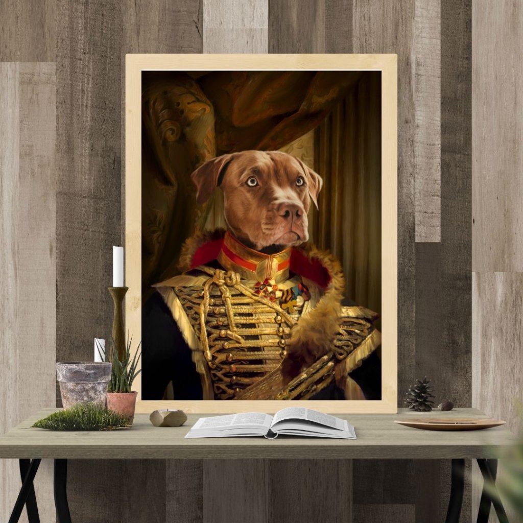 The Colonel: Custom Pet Portrait - Paw & Glory - Dog Portraits - Pet Portraits