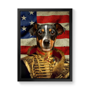 The Colonel USA Flag Edition: Custom Pet Canvas - Paw & Glory - Dog Portraits - Pet Portraits