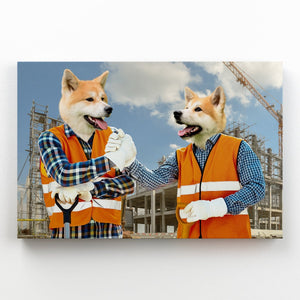 The Construction Workmates: Custom Pet Canvas - Paw & Glory - Dog Portraits - Pet Portraits