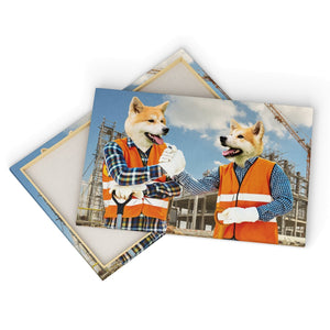 The Construction Workmates: Custom Pet Canvas - Paw & Glory - Dog Portraits - Pet Portraits