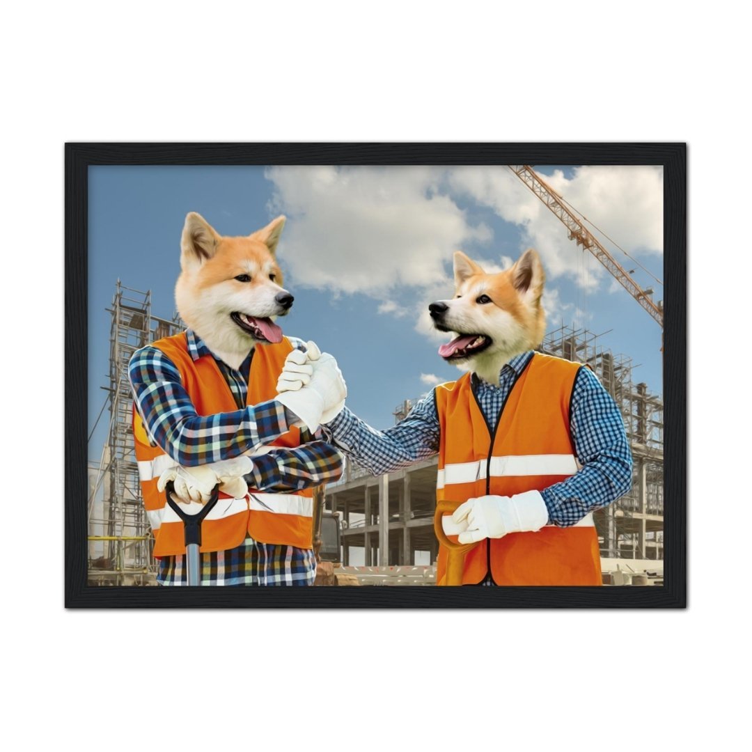 The Construction Workmates: Custom Pet Portrait - Paw & Glory - Dog Portraits - Pet Portraits