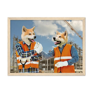 The Construction Workmates: Custom Pet Portrait - Paw & Glory - Dog Portraits - Pet Portraits