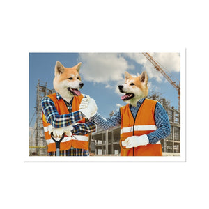 The Construction Workmates: Custom Pet Portrait - Paw & Glory - Dog Portraits - Pet Portraits