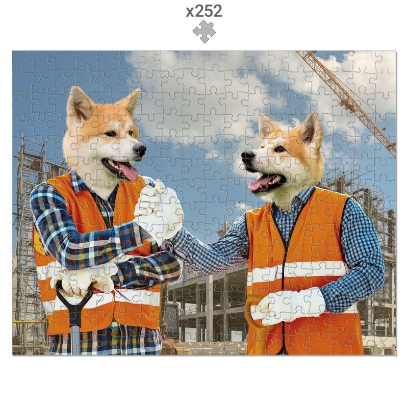 The Construction Workmates: Custom Pet Puzzle - Paw & Glory - Dog Portraits - Pet Portraits