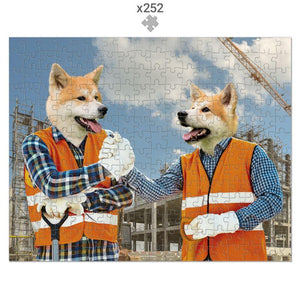 The Construction Workmates: Custom Pet Puzzle - Paw & Glory - Dog Portraits - Pet Portraits