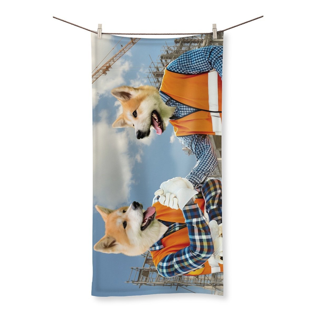 The Construction Workmates: Custom Pet Towel - Paw & Glory - Dog Portraits - Pet Portraits