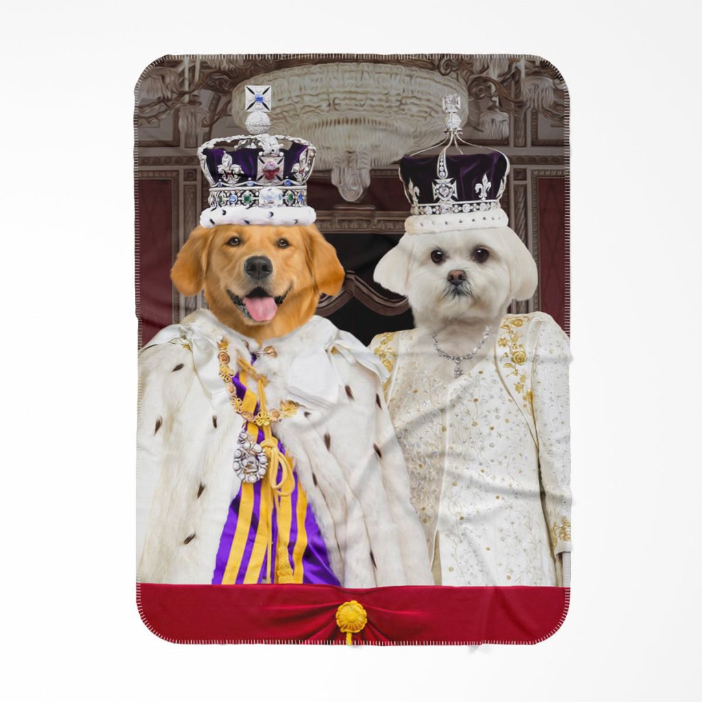 The Coronation Couple: Custom Pet Blanket - Paw & Glory - Dog Portraits - Pet Portraits