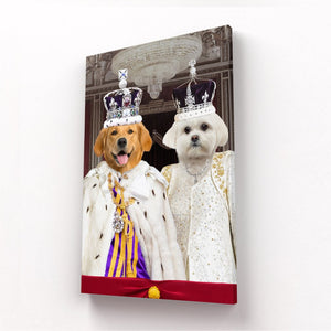 The Coronation Couple: Custom Pet Canvas - Paw & Glory - Dog Portraits - Pet Portraits