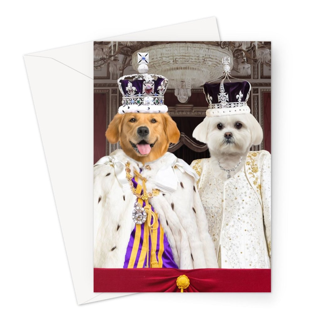 The Coronation Couple: Custom Pet Greeting Card - Paw & Glory - Dog Portraits - Pet Portraits