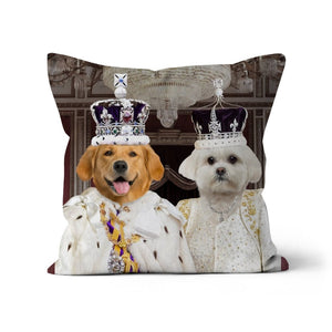 The Coronation Couple: Custom Pet Pillow - Paw & Glory - Dog Portraits - Pet Portraits