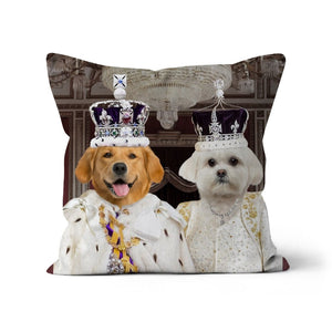 The Coronation Couple: Custom Pet Pillow - Paw & Glory - Dog Portraits - Pet Portraits