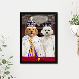 The Coronation Couple: Custom Pet Portrait - Paw & Glory - Dog Portraits - Pet Portraits