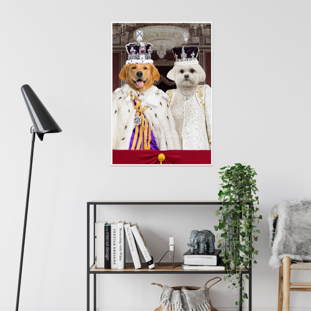 The Coronation Couple: Custom Pet Poster - Paw & Glory - Dog Portraits - Pet Portraits