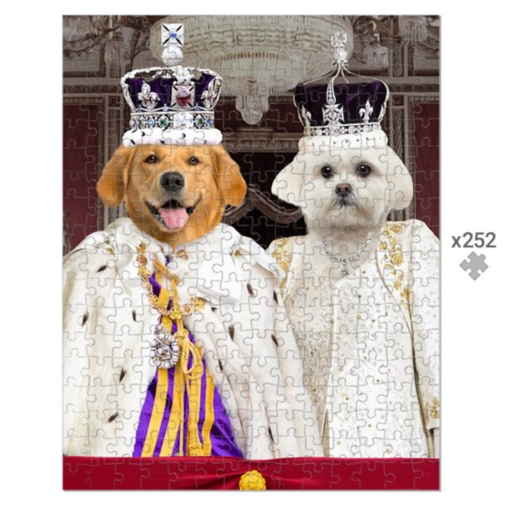 The Coronation Couple: Custom Pet Puzzle - Paw & Glory - Dog Portraits - Pet Portraits