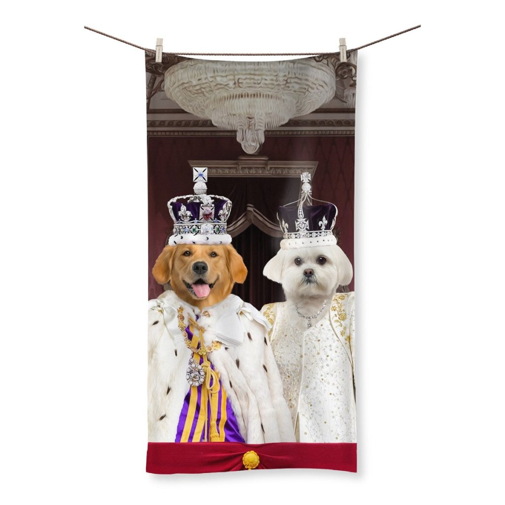 The Coronation Couple: Custom Pet Towel - Paw & Glory - Dog Portraits - Pet Portraits