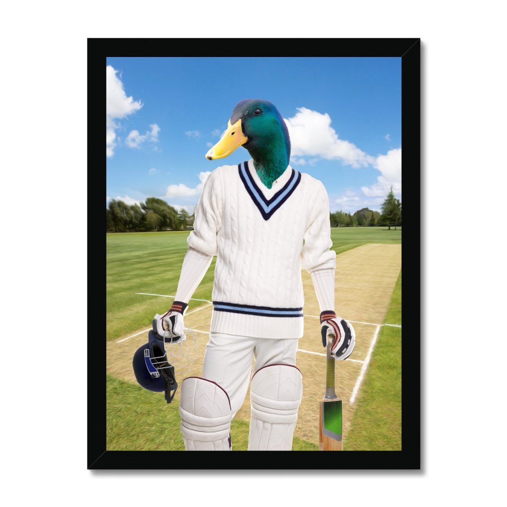 The Cricket Prodigy: Animal Art Framed Portrait - Paw & Glory - Dog Portraits - Pet Portraits