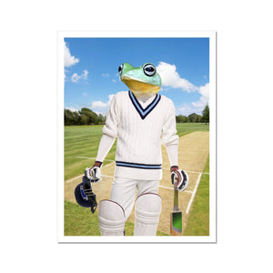 The Cricket Prodigy: Animal Art Poster - Paw & Glory - Dog Portraits - Pet Portraits