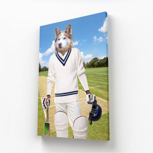 The Cricket Prodigy: Custom Pet Canvas - Paw & Glory - Dog Portraits - Pet Portraits