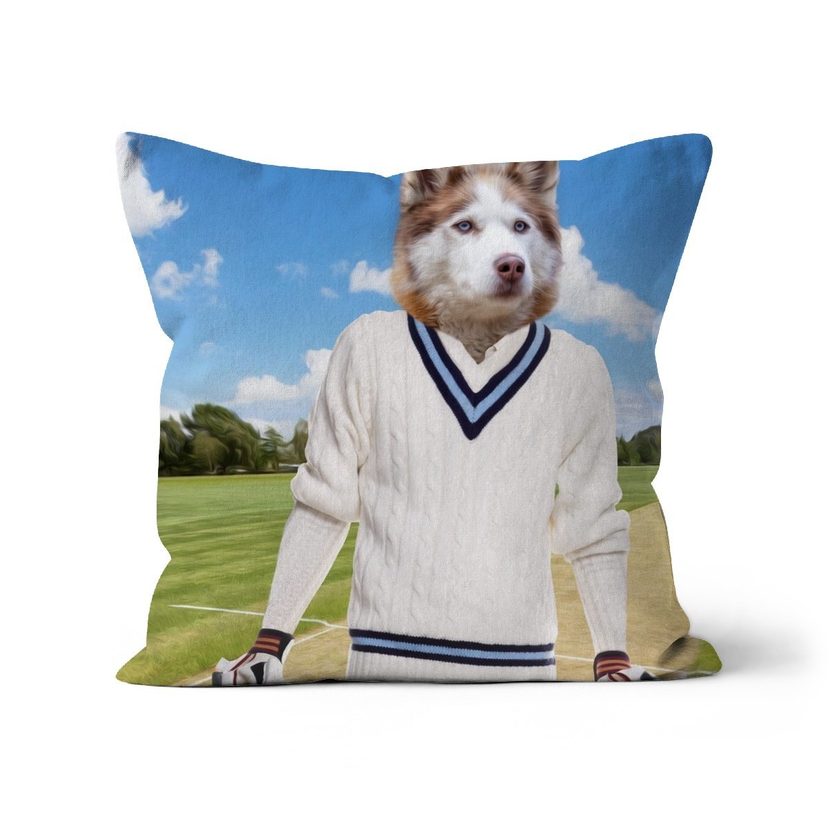 The Cricket Prodigy: Custom Pet Pillow - Paw & Glory - Dog Portraits - Pet Portraits