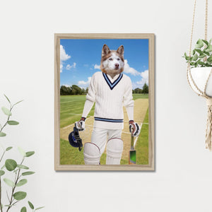 The Cricket Prodigy: Custom Pet Portrait - Paw & Glory - Dog Portraits - Pet Portraits