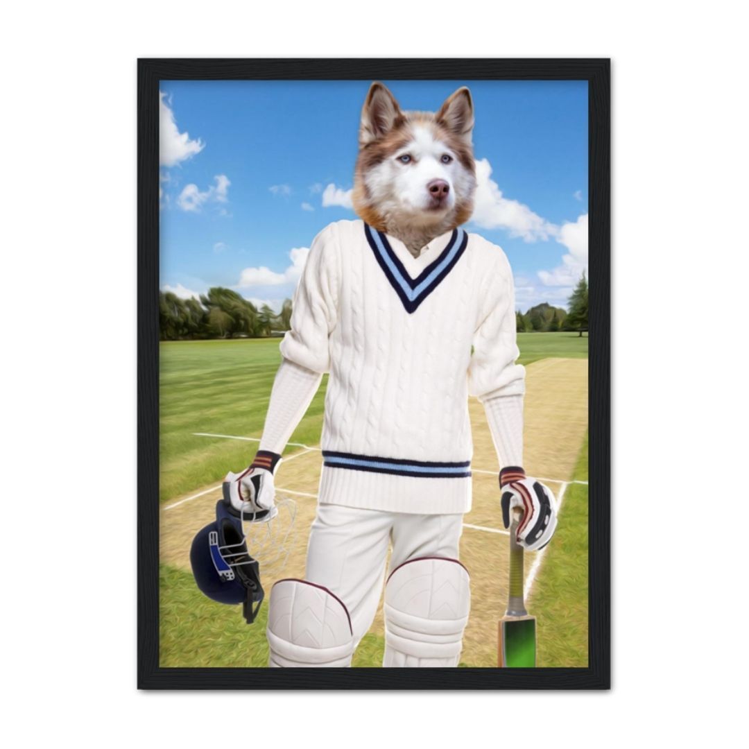 The Cricket Prodigy: Custom Pet Portrait - Paw & Glory - Dog Portraits - Pet Portraits