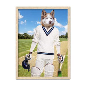 The Cricket Prodigy: Custom Pet Portrait - Paw & Glory - Dog Portraits - Pet Portraits