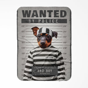 The Criminal: Custom Pet Blanket - Paw & Glory - Dog Portraits - Pet Portraits