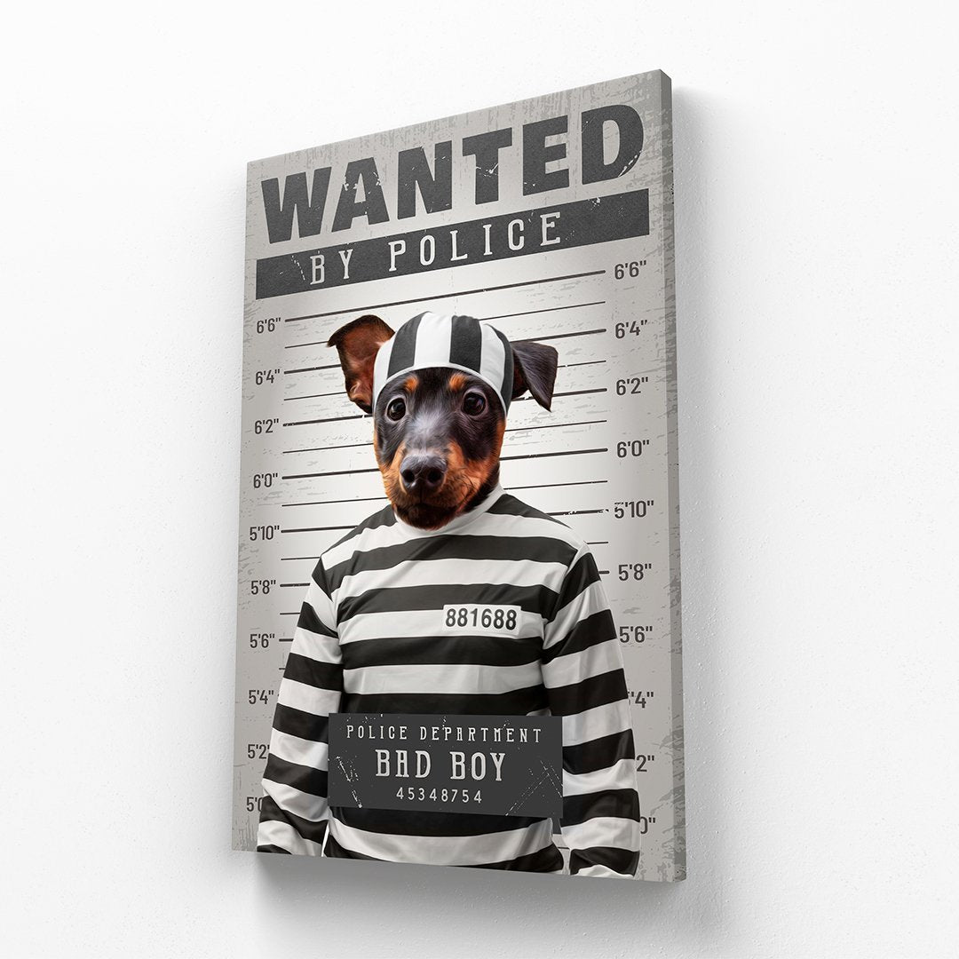 The Criminal: Custom Pet Canvas - Paw & Glory - Dog Portraits - Pet Portraits