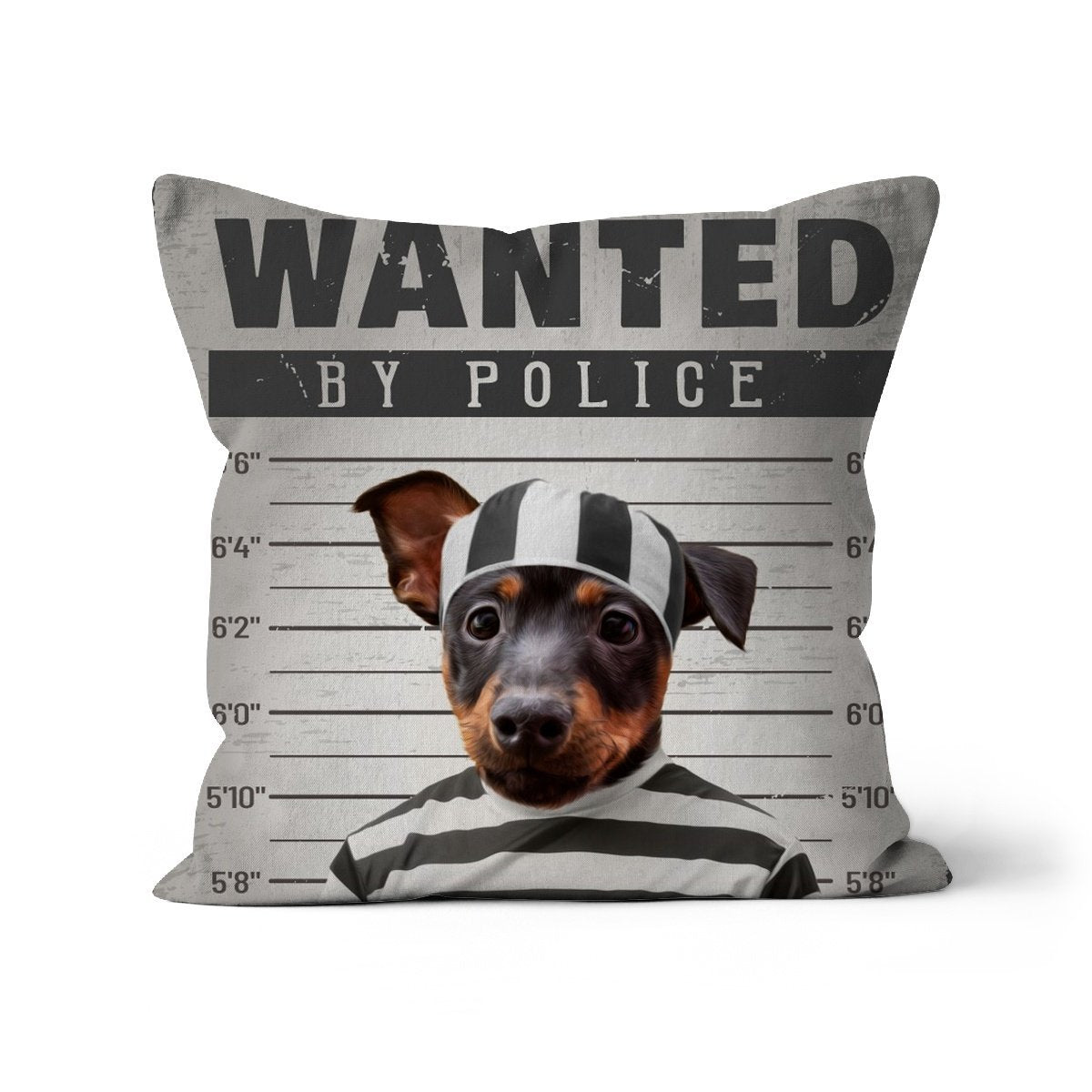 The Criminal: Custom Pet Pillow - Paw & Glory - Dog Portraits - Pet Portraits