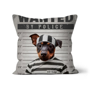 The Criminal: Custom Pet Pillow - Paw & Glory - Dog Portraits - Pet Portraits