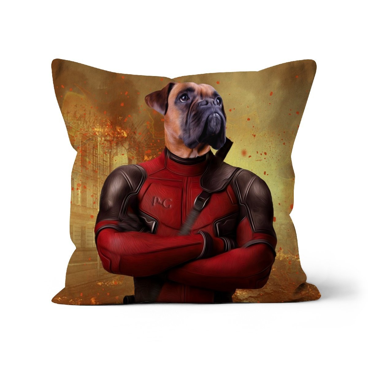 The Deadpawl: Custom Pet Pillow - Paw & Glory - Dog Portraits - Pet Portraits