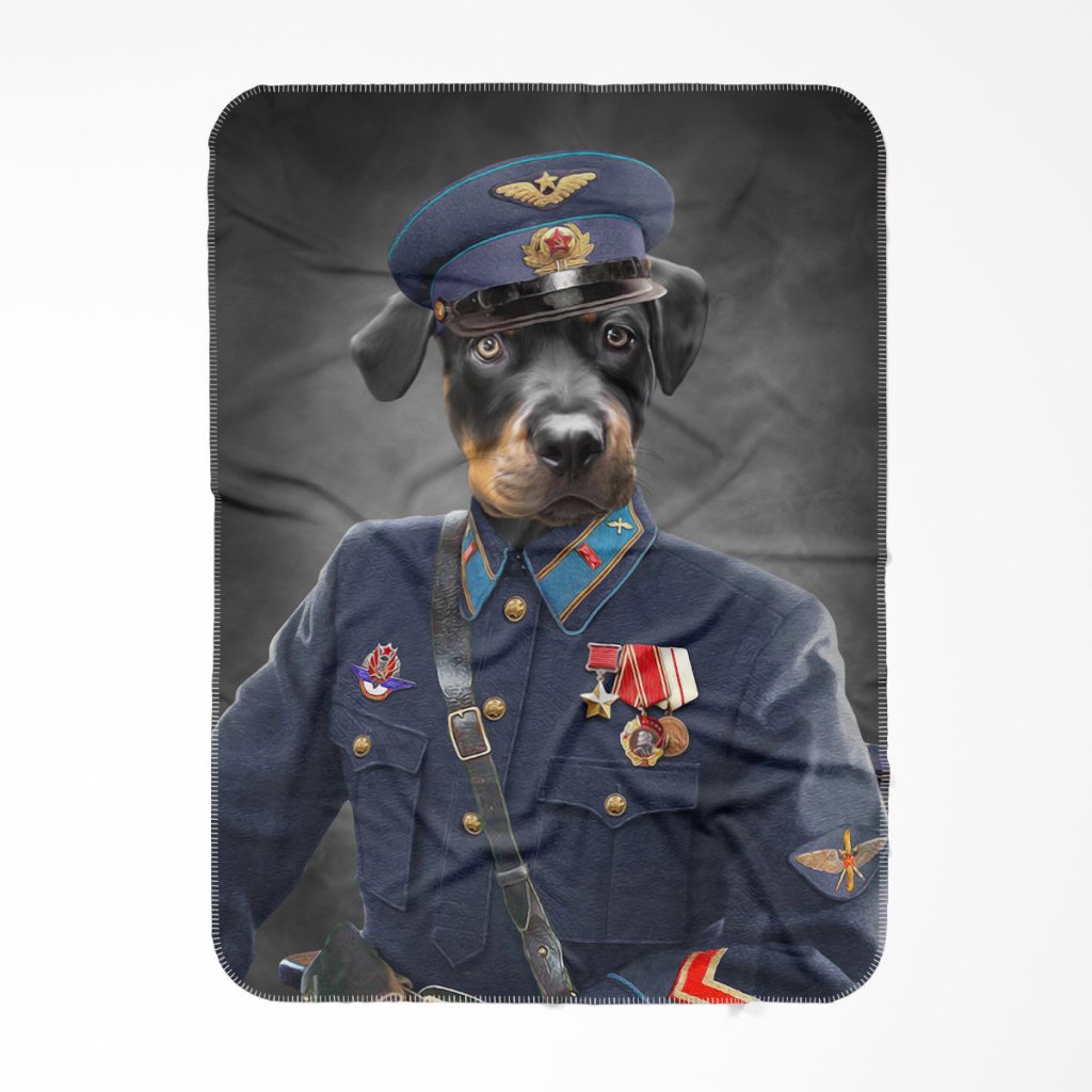 The Decorated Soldier: Custom Pet Blanket - Paw & Glory - Dog Portraits - Pet Portraits