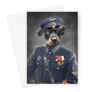 The Decorated Soldier: Custom Pet Greeting Card - Paw & Glory - Dog Portraits - Pet Portraits