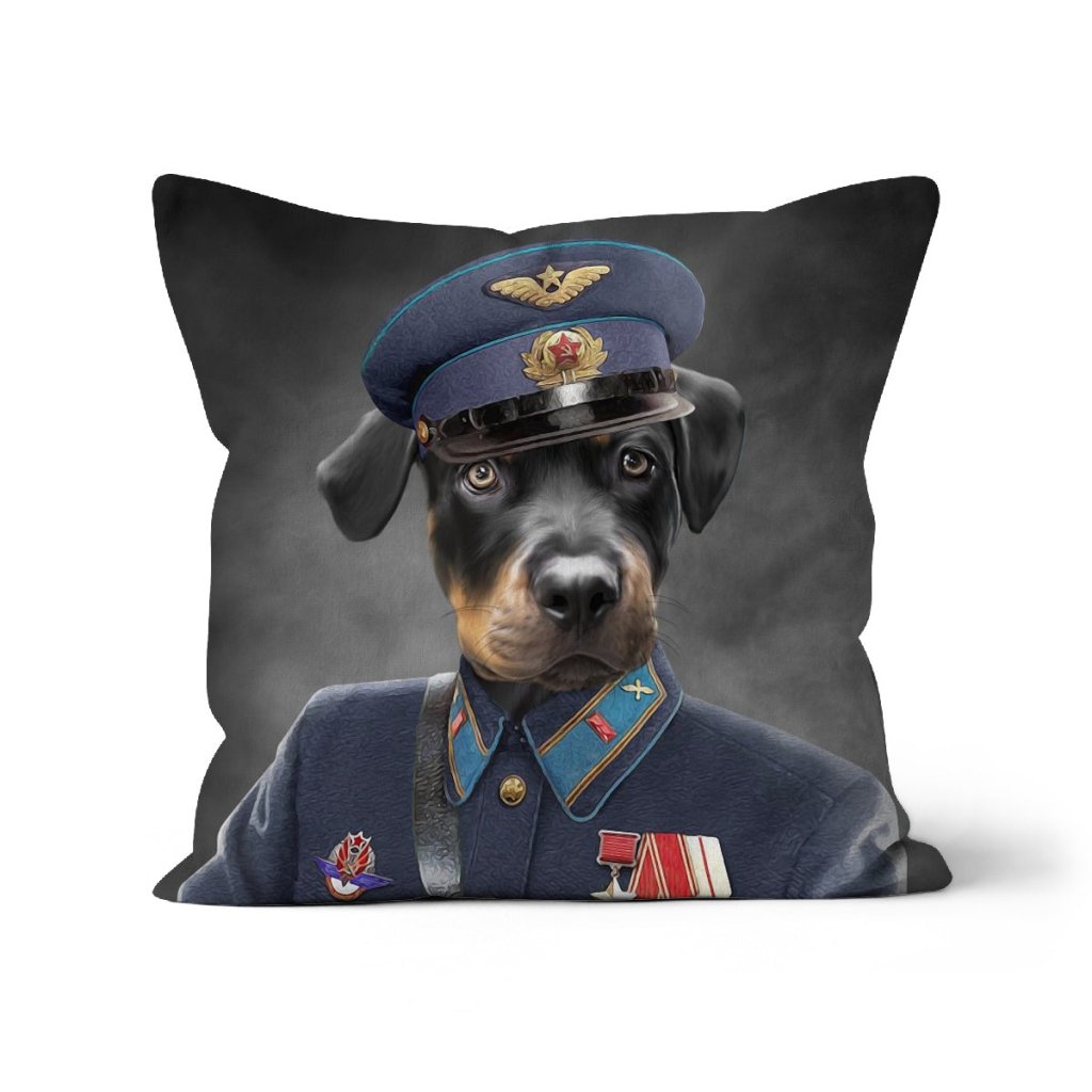 The Decorated Soldier: Custom Pet Pillow - Paw & Glory - Dog Portraits - Pet Portraits