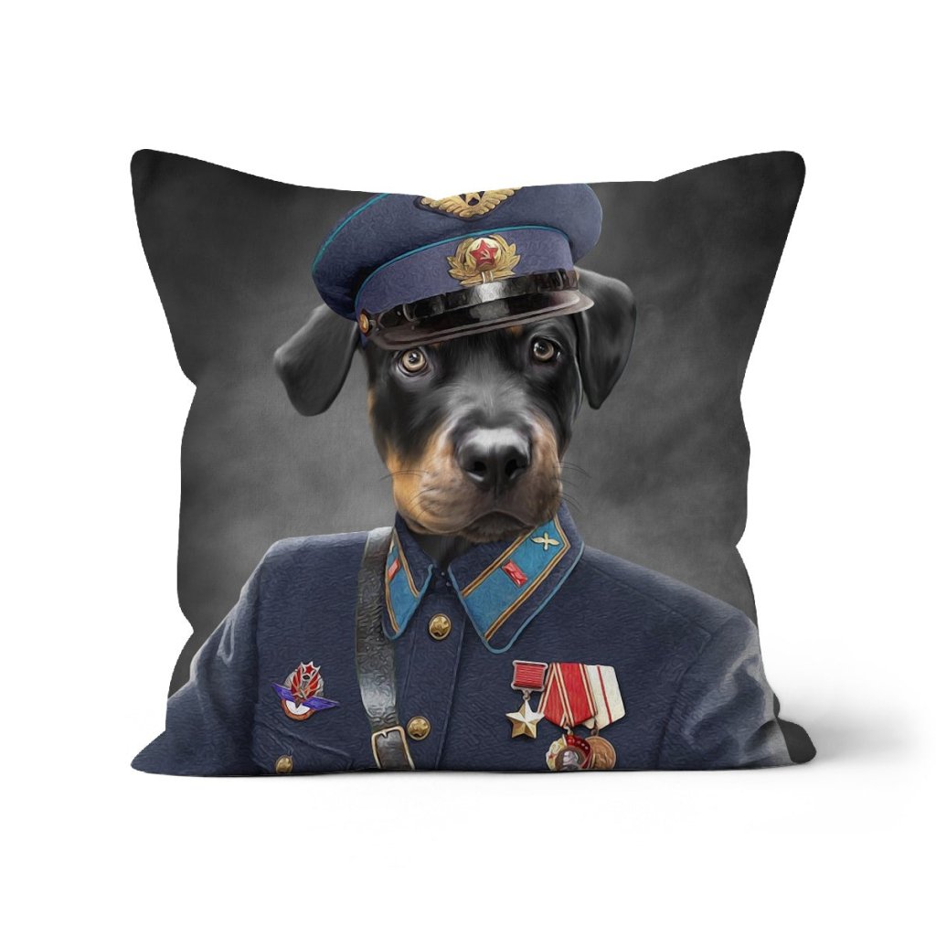 The Decorated Soldier: Custom Pet Pillow - Paw & Glory - Dog Portraits - Pet Portraits