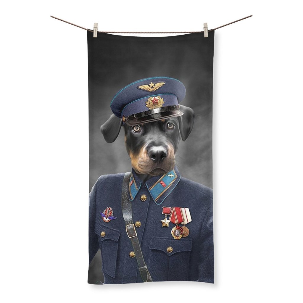 The Decorated Soldier: Custom Pet Towel - Paw & Glory - Dog Portraits - Pet Portraits