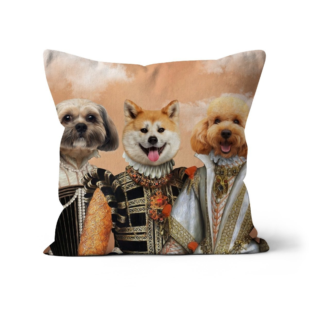 The Dignified 3: Custom Pet Pillow - Paw & Glory - Dog Portraits - Pet Portraits