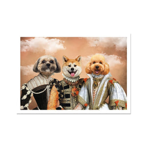 The Dignified 3: Custom Pet Poster - Paw & Glory - Dog Portraits - Pet Portraits